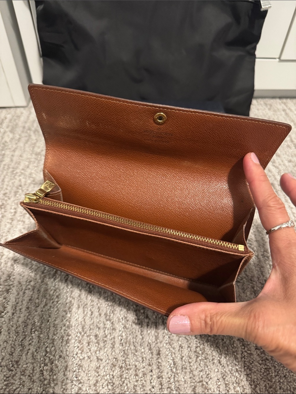 Authentic Louis Vuitton Monogram Canvas Continental Wallet in Brown and Gold - Picture 6 of 15